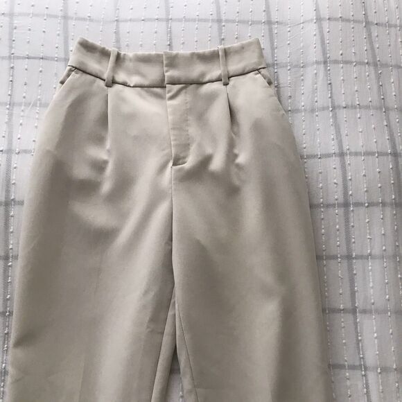 Zara High Waist Pleated Beige Cream Neutral Trousers Pants Corporate Core - XS - Picture 3 of 7